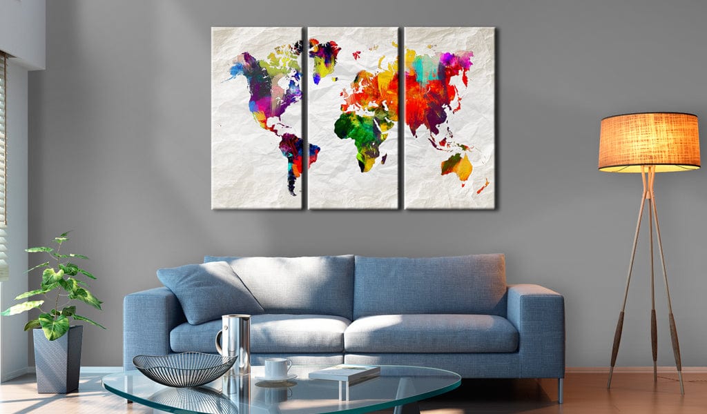 Glezna - World Map_ Rainbow Madness II Home Trends