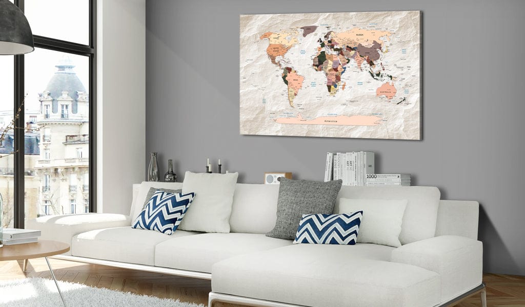Glezna - World Map_ Stony Oceans Home Trends
