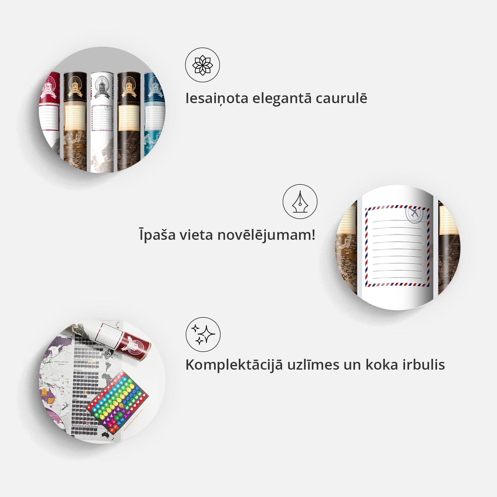 Nokasāma karte - Brūna - Poster (Angļu valodā) 100x50 Home Trends