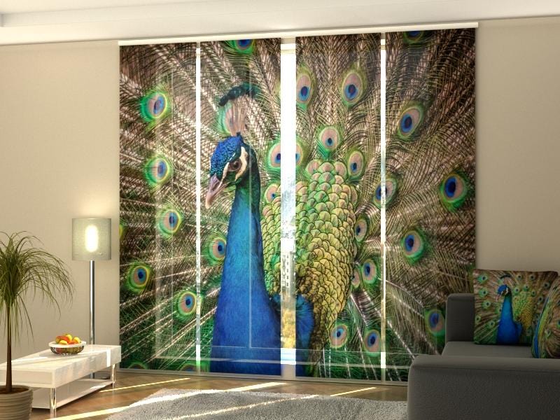 Paneļu aizkari (4 daļas) Amazing Peacock Home Trends