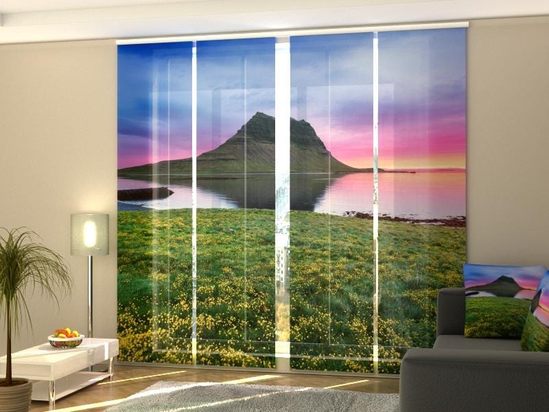 Paneļu aizkari (4 daļas) Beautiful Sunset in Iceland Home Trends