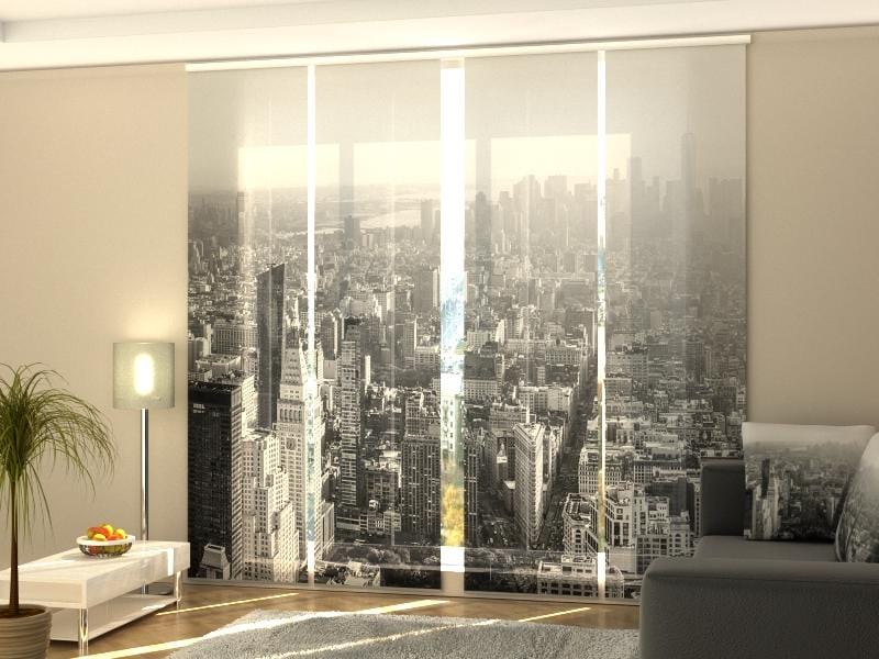 Paneļu aizkari (4 daļas) Black and White Manhattan Home Trends