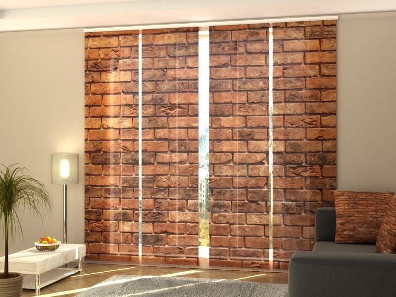 Paneļu aizkari (4 daļas) Brick Brown Wall Home Trends