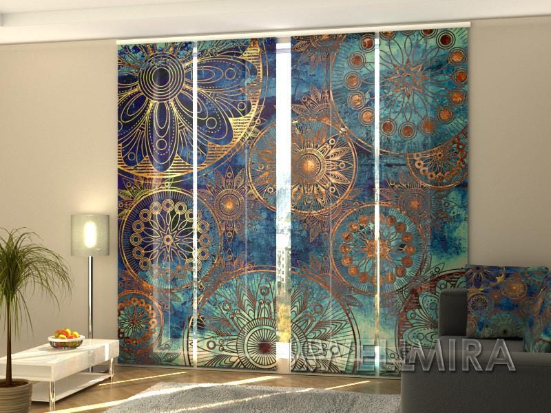 Paneļu aizkari (4 daļas) Curtains Golden Ornament Home Trends