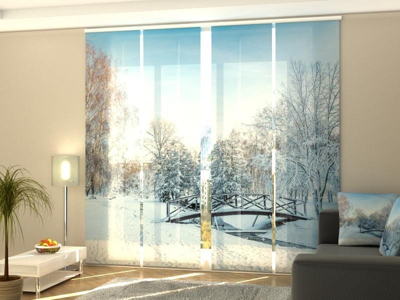 Paneļu aizkari (4 daļas) Curtains Snow Bridge Home Trends