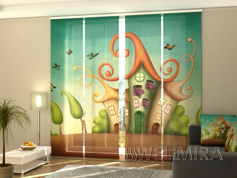 Paneļu aizkari (4 daļas) Curtains Three Little Houses Home Trends