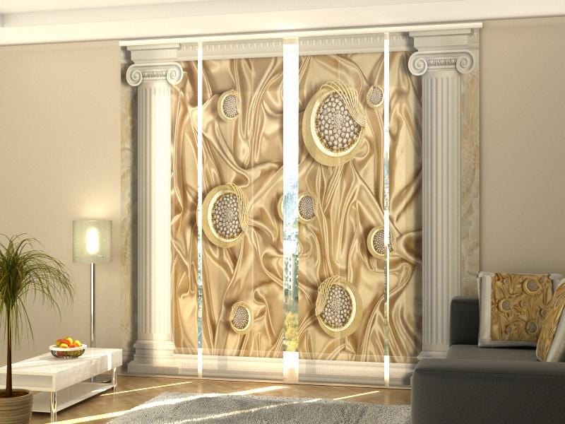 Paneļu aizkari (4 daļas) Greek Columns and Silk Background Home Trends