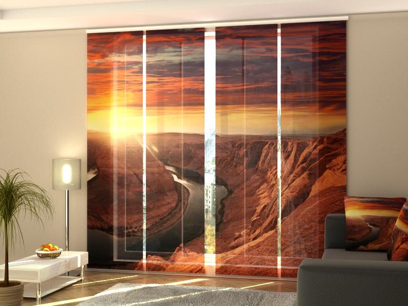 Paneļu aizkari (4 daļas) Horse Shoe Bend at Sunset Home Trends