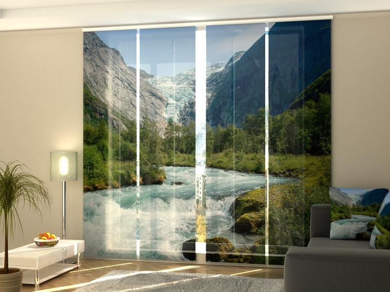 Paneļu aizkari (4 daļas) Ice Water from the Norway Glacier Home Trends
