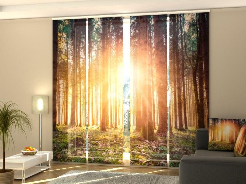 Paneļu aizkari (4 daļas) Magical Sunset in the Woodland Home Trends