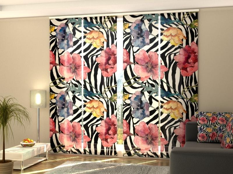 Paneļu aizkari (4 daļas) Watercolor Fashion Poppies Home Trends