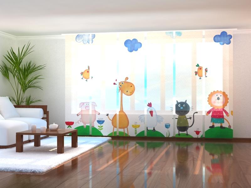 Paneļu aizkari (6 daļas) Baby Animals Wellmira