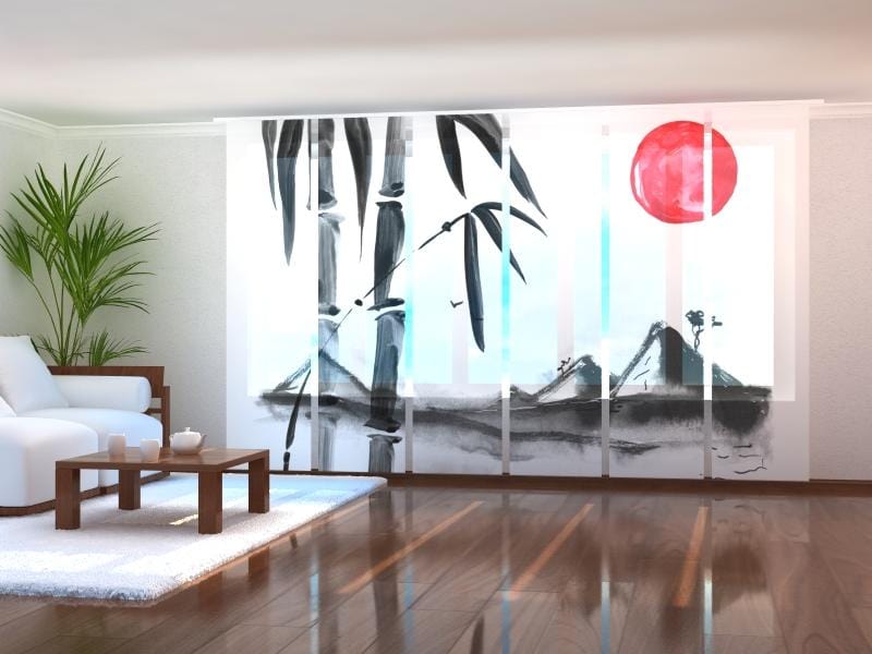 Paneļu aizkari (6 daļas) Beautiful Japanese Watercolor Wellmira