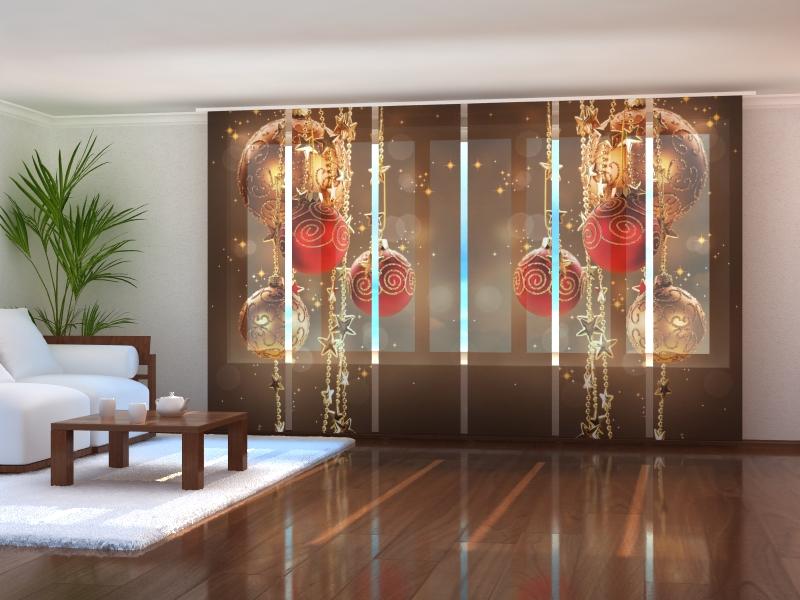 Paneļu aizkari (6 daļas) Christmas Shine Screen / 140 / 40 Wellmira