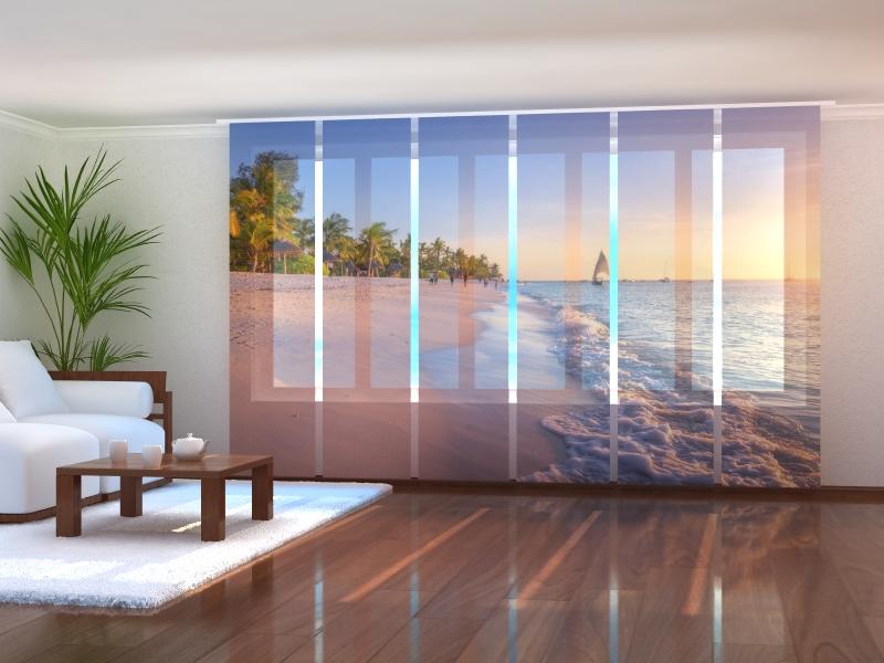 Paneļu aizkari (6 daļas) Colorful Sunset at the Tropical Beach Home Trends