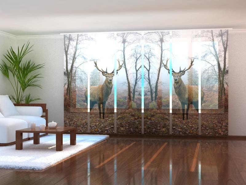 Paneļu aizkari (6 daļas) Deer in Forest Home Trends