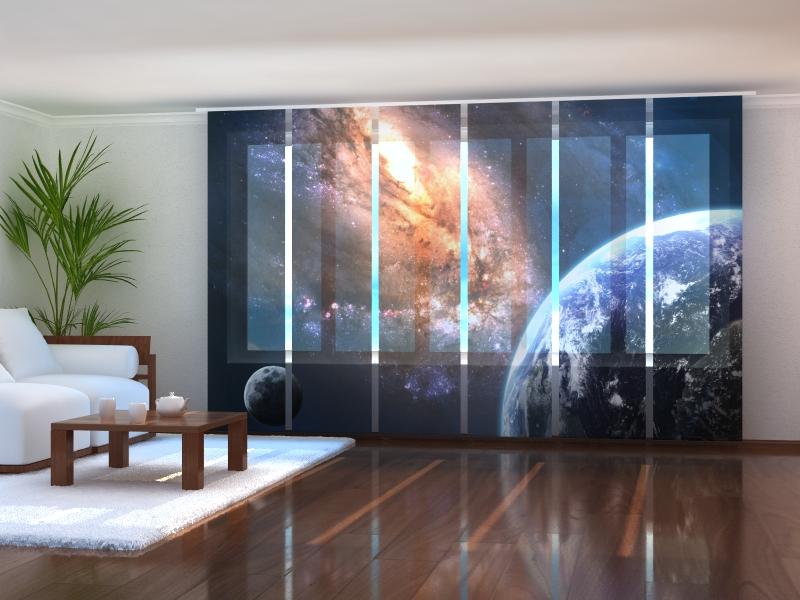 Paneļu aizkari (6 daļas) Earth in Space Wellmira