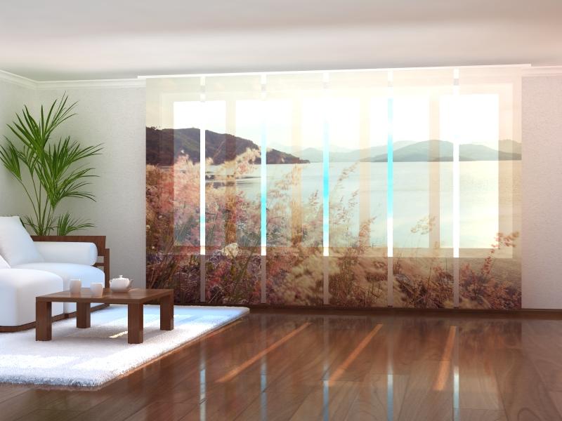 Paneļu aizkari (6 daļas) Grass and Mountains in Vintage Style Home Trends