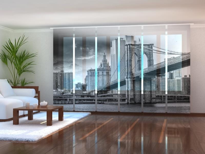 Paneļu aizkari (6 daļas) Gray Brooklyn Bridge 2 Wellmira