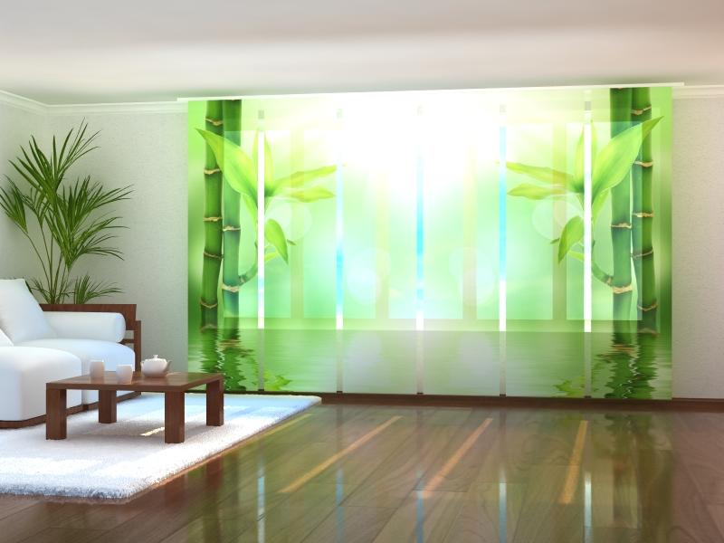 Paneļu aizkari (6 daļas) Green Bamboo Wellmira