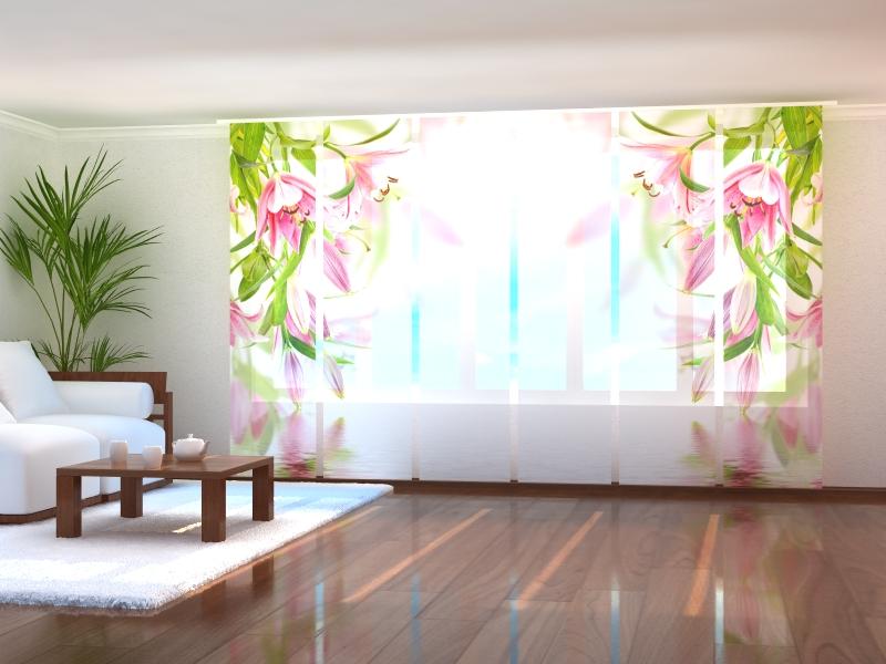 Paneļu aizkari (6 daļas) Pink Lilies Home Trends