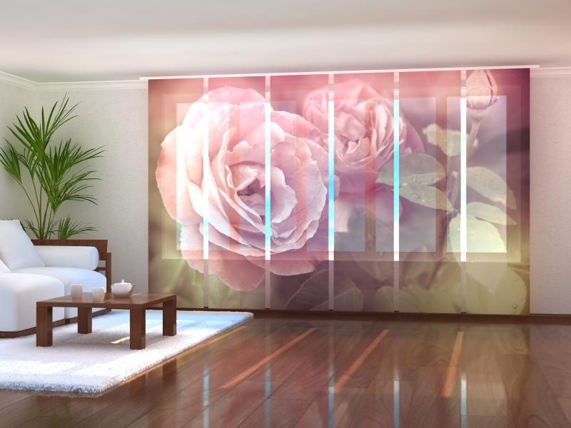 Paneļu aizkari (6 daļas) Retro Roses Screen / 140 / 40 Wellmira