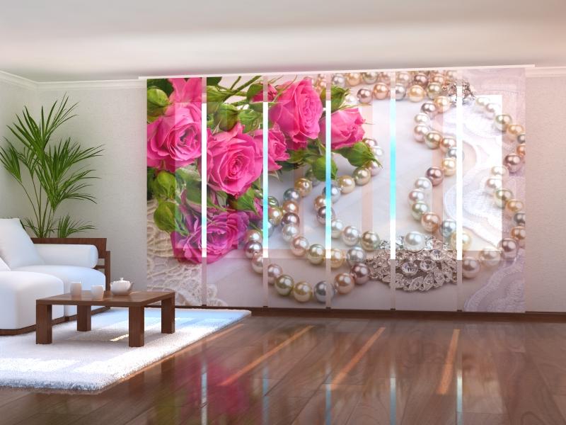 Paneļu aizkari (6 daļas) Roses and Pearls Wellmira