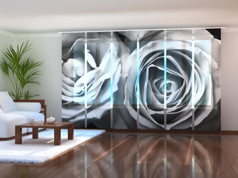 Paneļu aizkari (6 daļas) Roses in Black and White Shades Home Trends