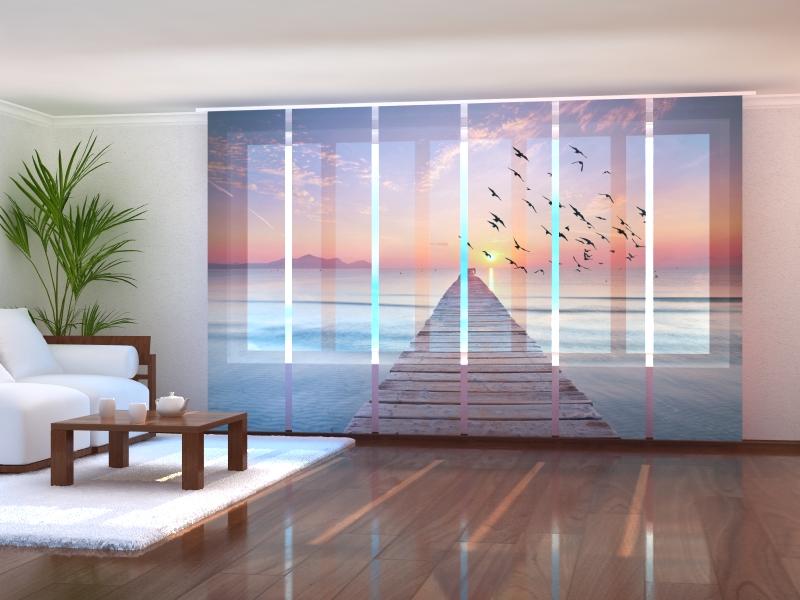 Paneļu aizkari (6 daļas) Sunrise on the Sea 2 Screen / 140 / 40 Wellmira