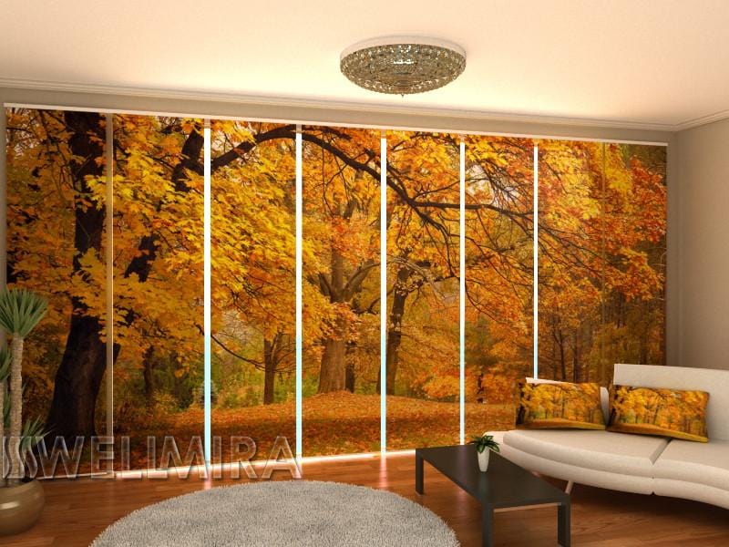 Paneļu aizkari (8 daļas) Autumn in the Park Home Trends