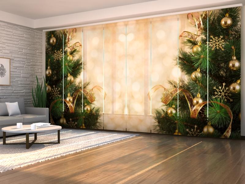 Paneļu aizkari (8 daļas) Christmas Gold Home Trends