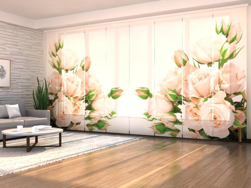 Paneļu aizkari (8 daļas) Cream Roses Home Trends