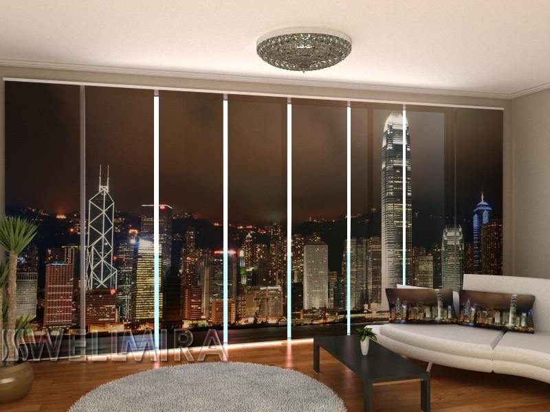 Paneļu aizkari (8 daļas) Hong Kong Skyline Home Trends
