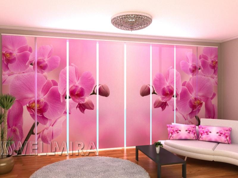 Paneļu aizkari (8 daļas) Pink Orchid 2 Home Trends