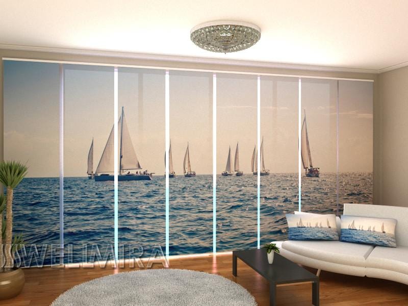 Paneļu aizkari (8 daļas) Sea and Sailboats Screen / 140 / 40 Home Trends