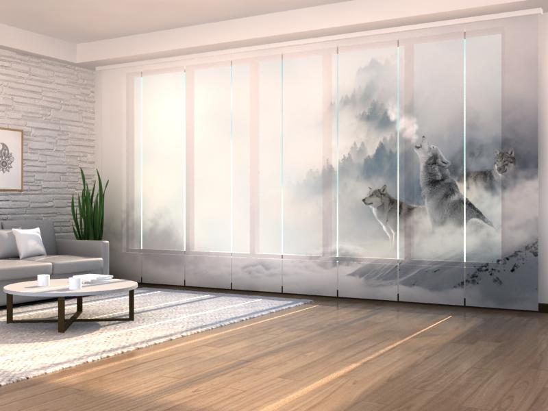 Paneļu aizkari (8 daļas) Wolves in Mist Home Trends