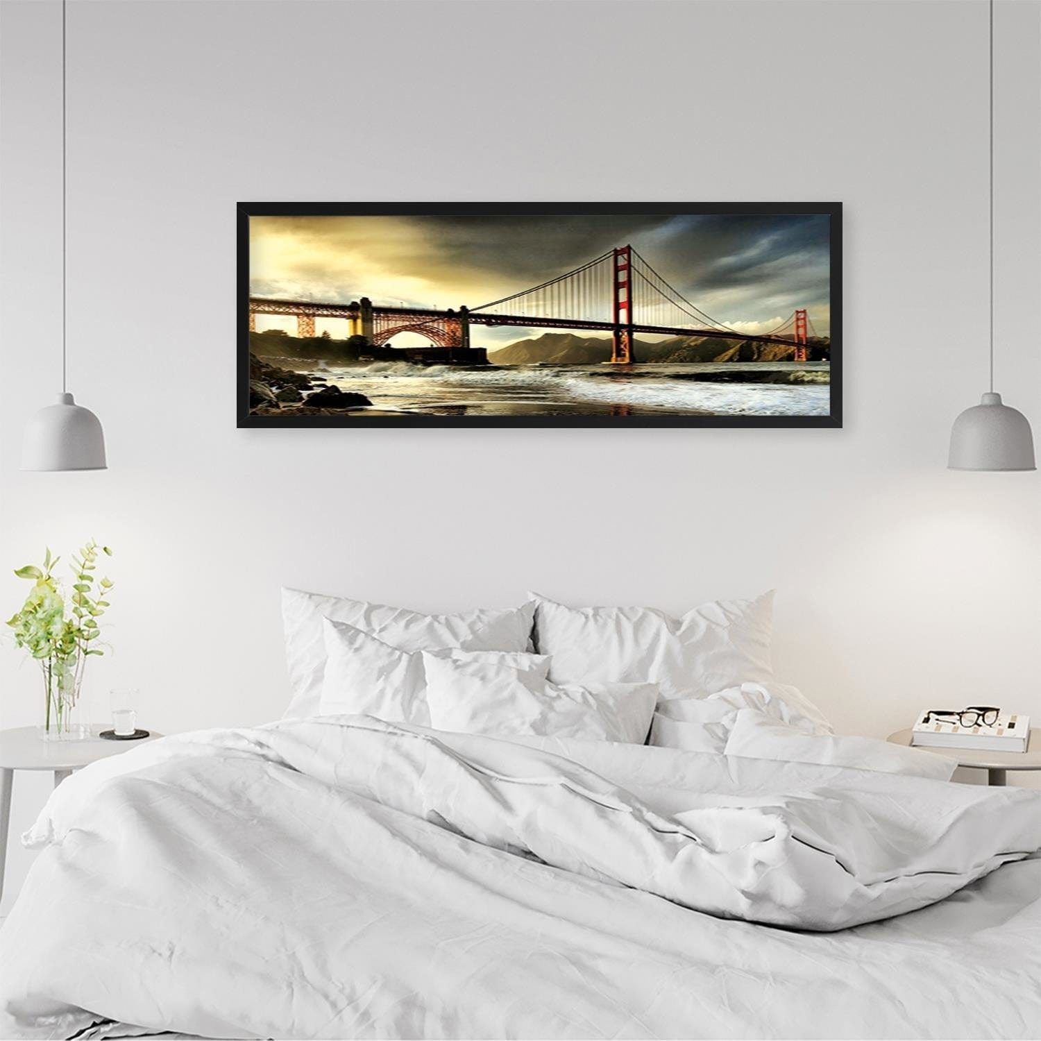 Picture in black frame PANORAMA, Brooklyn Bridge 2 Home Trends