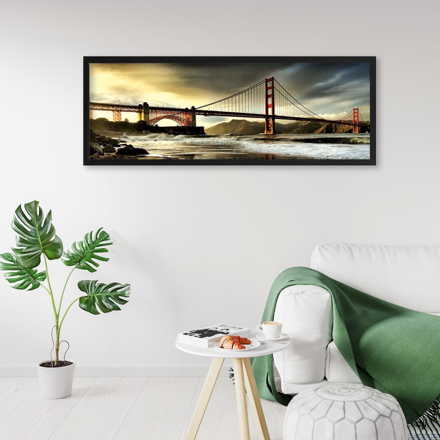 Picture in black frame PANORAMA, Brooklyn Bridge 2 Home Trends
