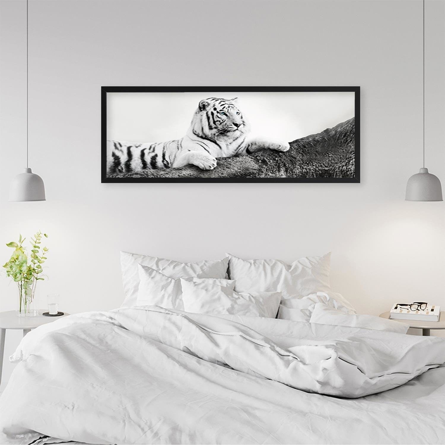 Picture in black frame PANORAMA, The Vigilant Tiger Home Trends