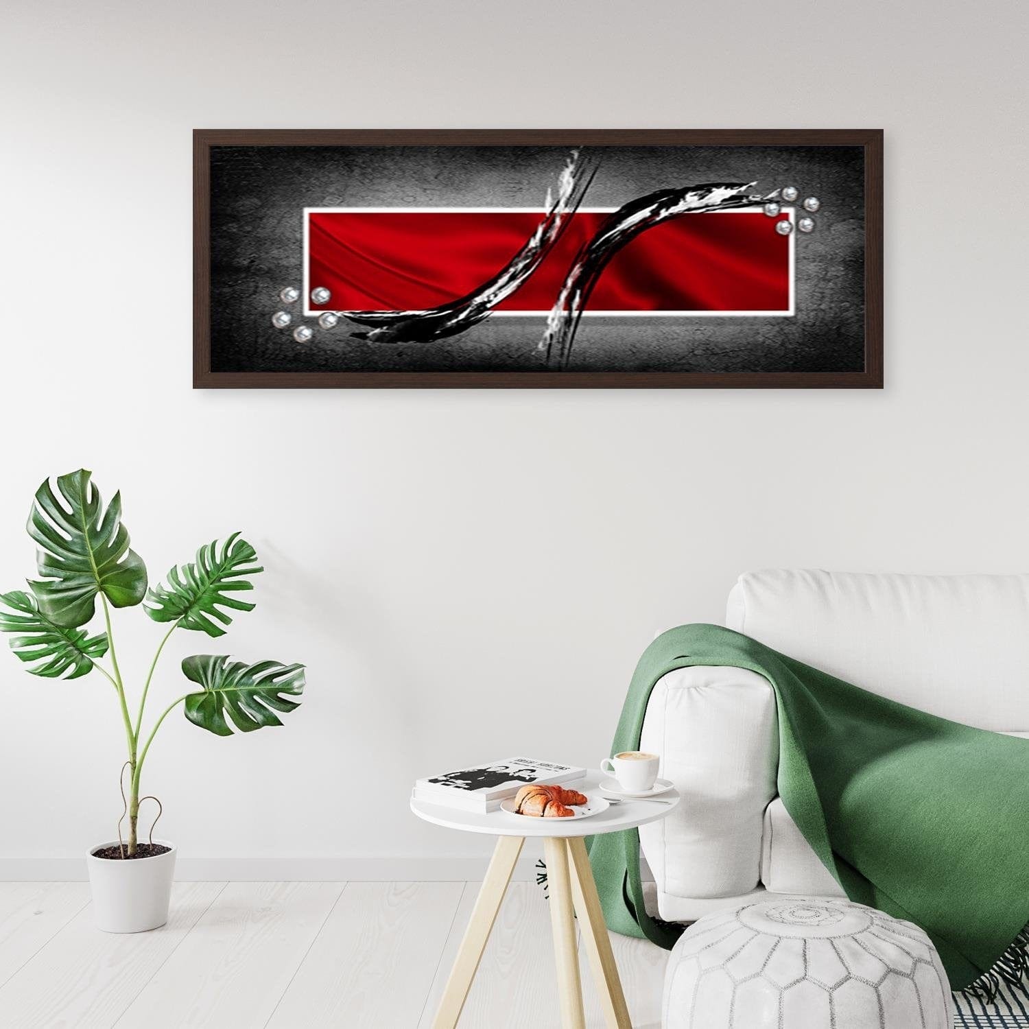 Picture in brown frame PANORAMA, Abstraction Rectangle  Home Trends