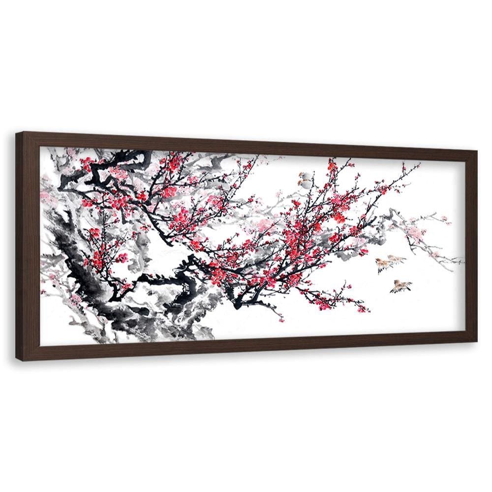 Picture in brown frame PANORAMA, Cherry Blossom Home Trends