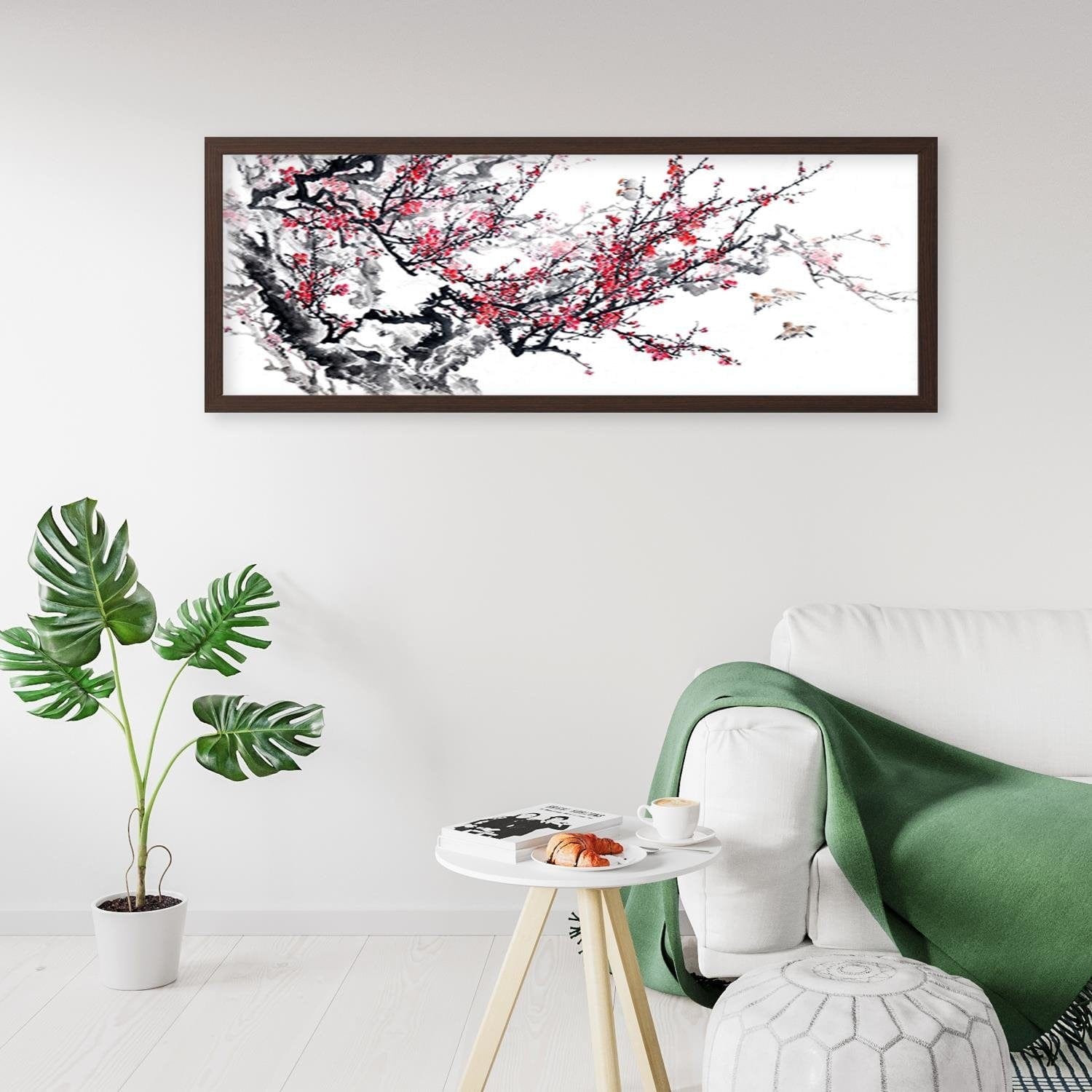 Picture in brown frame PANORAMA, Cherry Blossom Home Trends