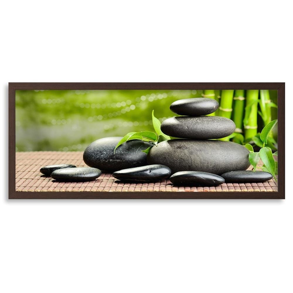 Picture in brown frame PANORAMA, Dark Zen Stones Home Trends