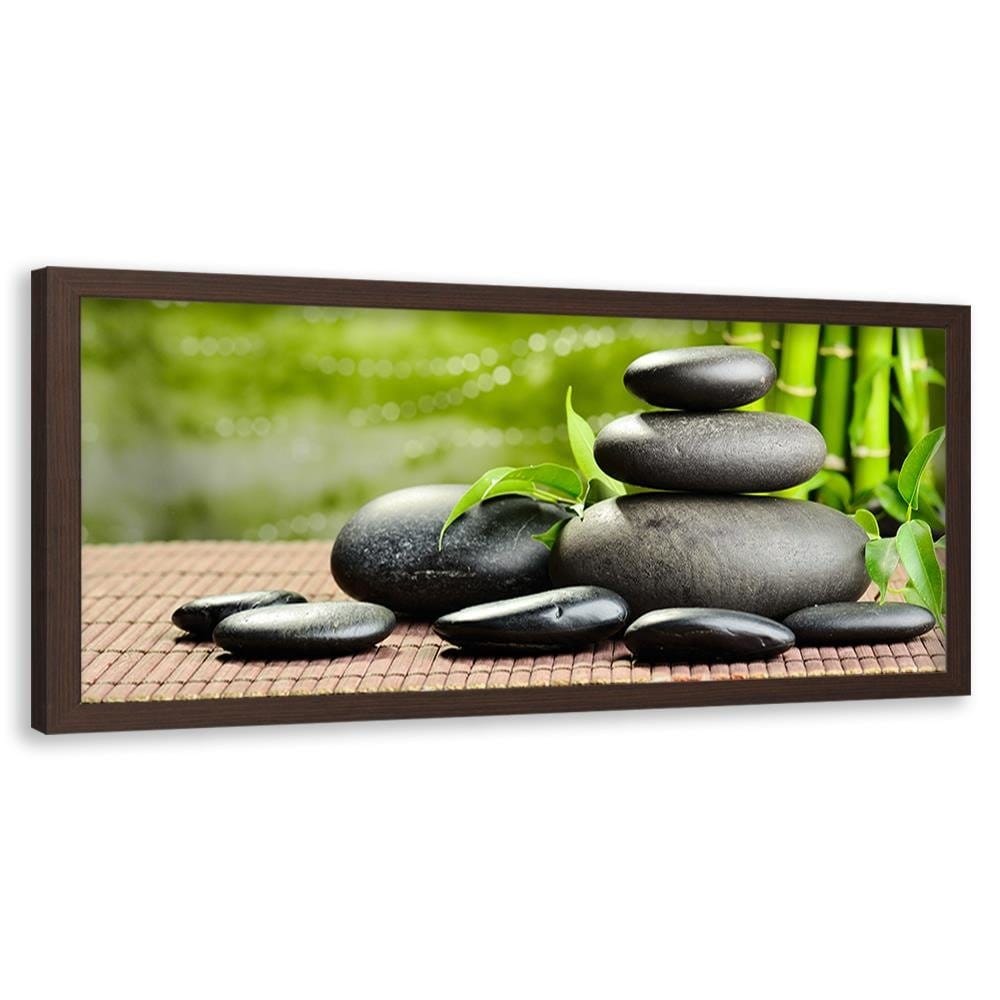 Picture in brown frame PANORAMA, Dark Zen Stones Home Trends