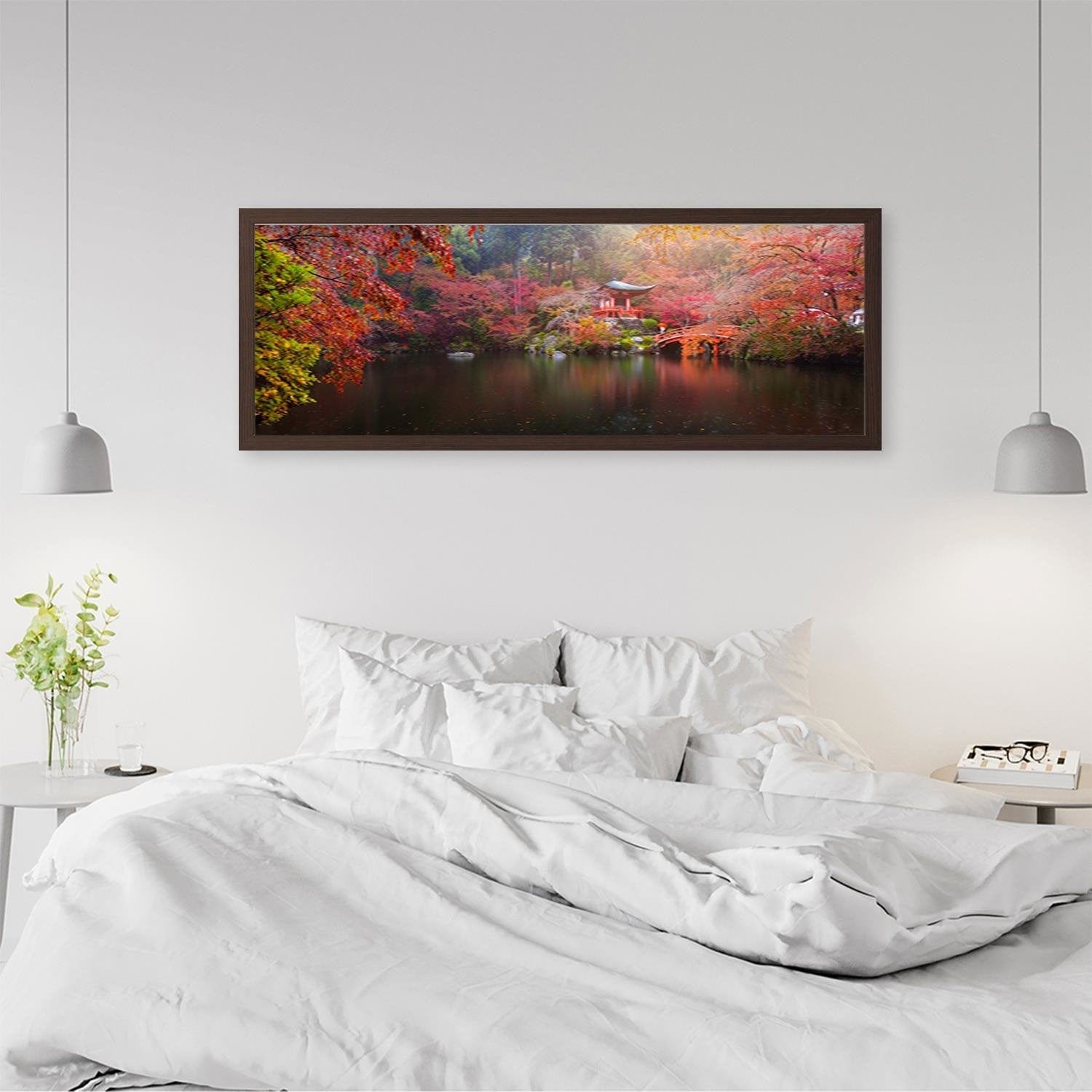 Picture in brown frame PANORAMA, Japan In Green Colours Home Trends