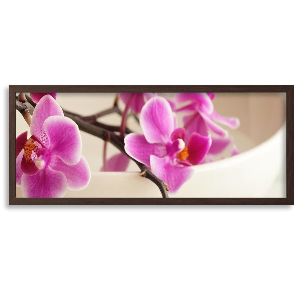 Picture in brown frame PANORAMA, Pink Orchid Home Trends