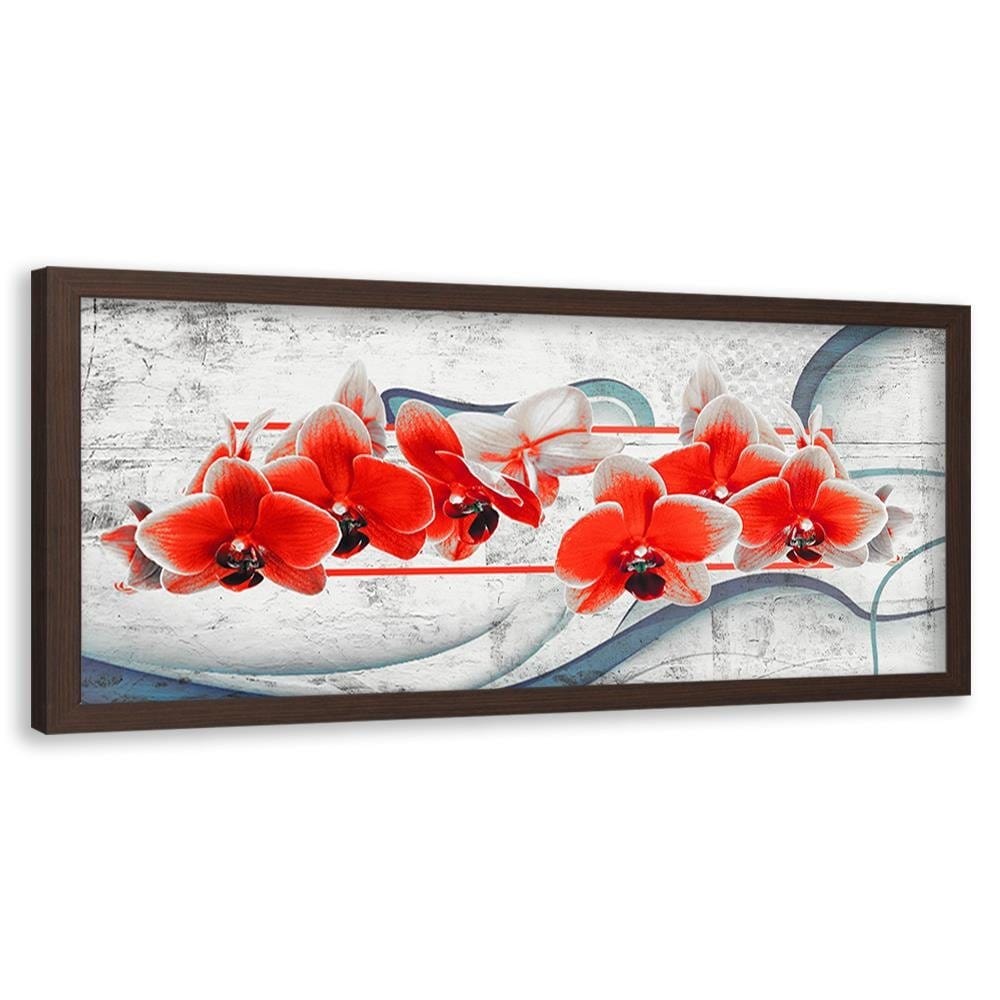 Picture in brown frame PANORAMA, Red Orchid Home Trends