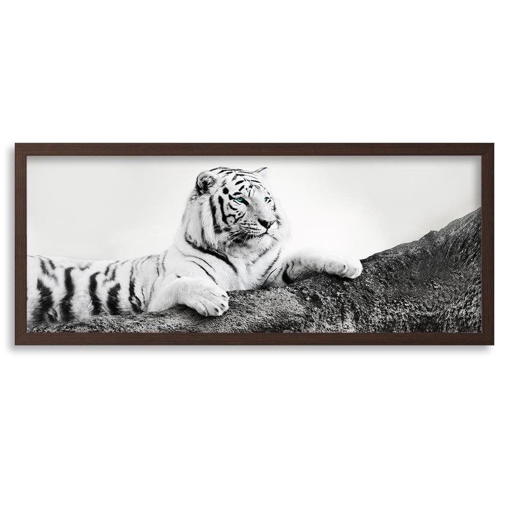 Picture in brown frame PANORAMA, The Vigilant Tiger Home Trends