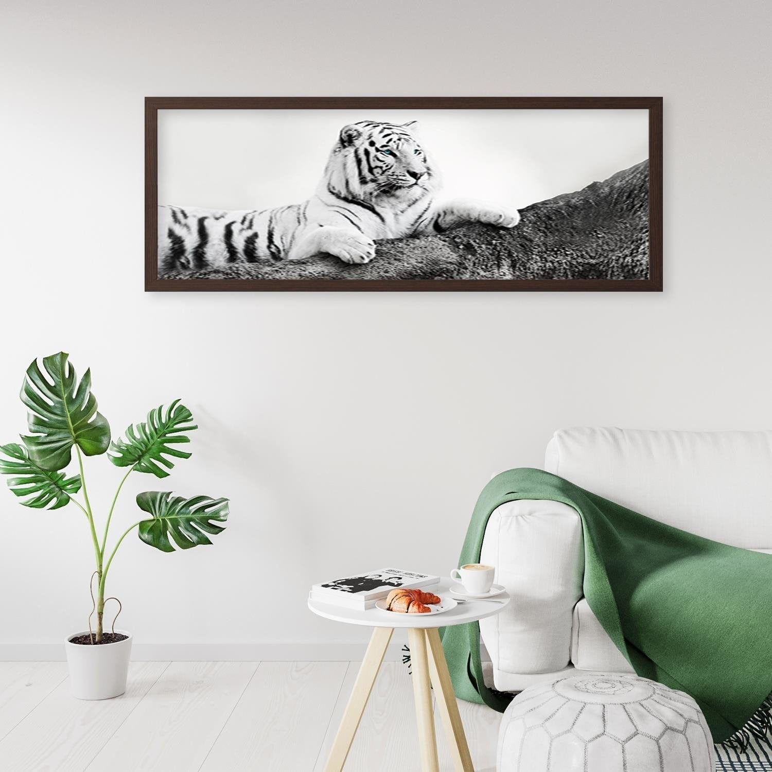 Picture in brown frame PANORAMA, The Vigilant Tiger Home Trends