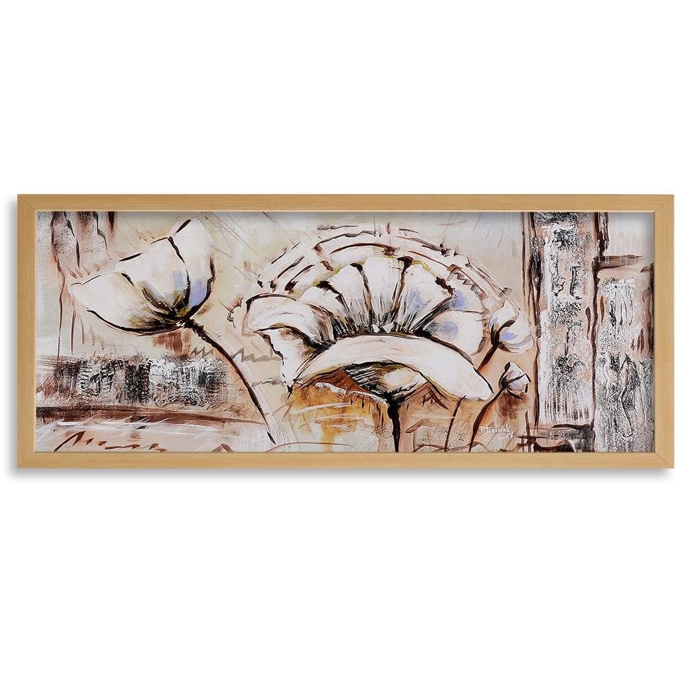 Picture in natural frame PANORAMA, Abstraction Flowers Home Trends